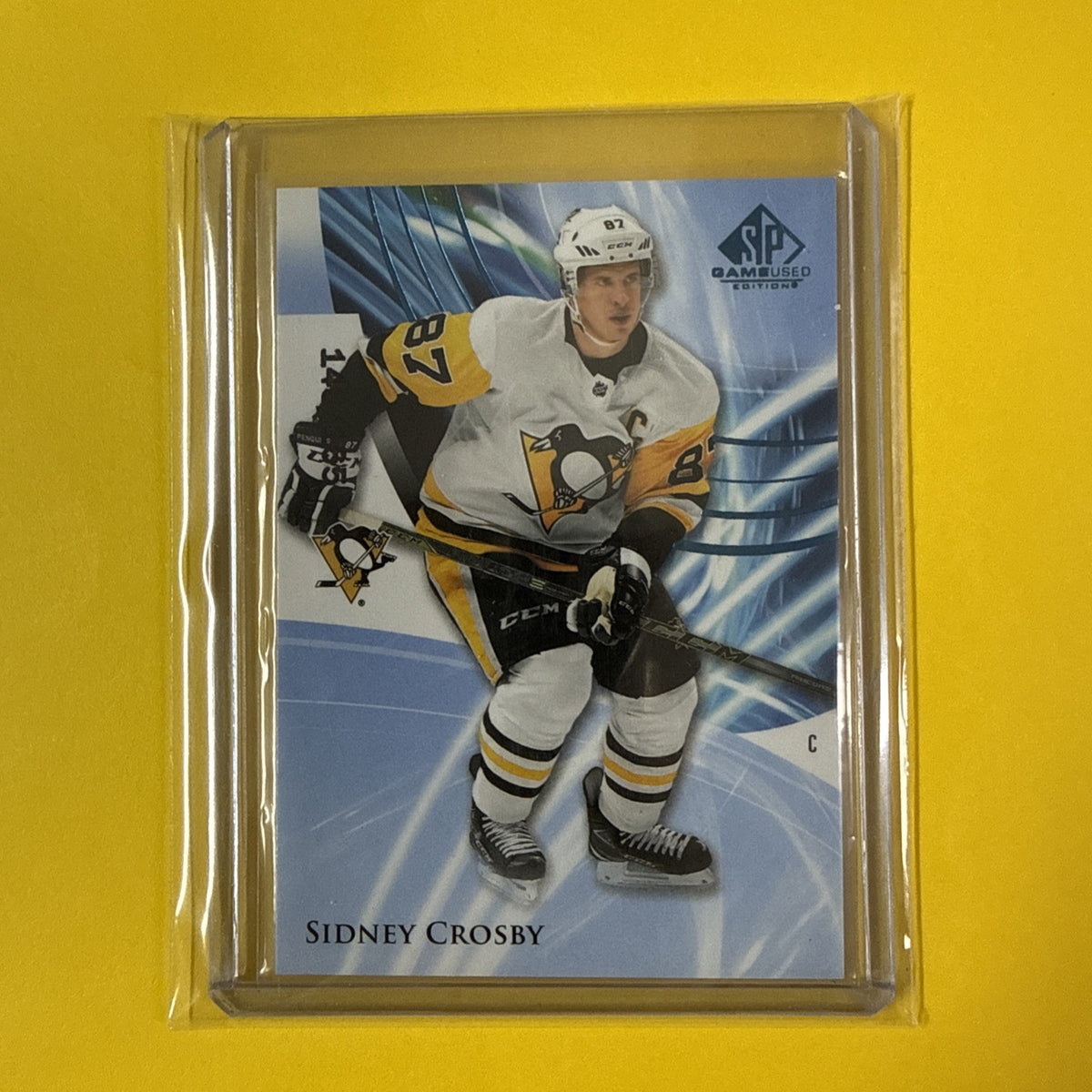 Sidney Crosby 2020/21 SP Game Used Blue Card Out of /165 - front