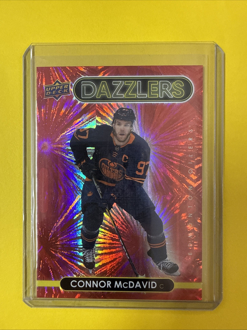 Connor McDavid 2021/22 UD Red Dazzlers Card - front