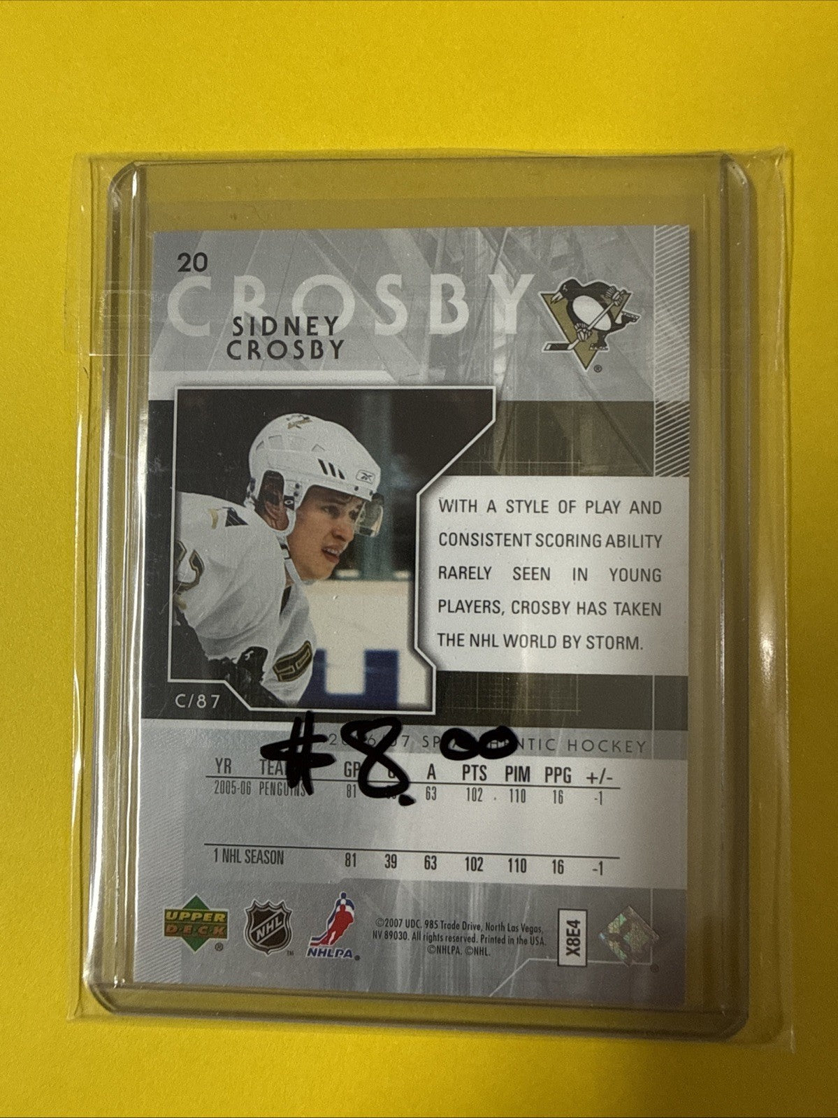 Sidney Crosby 2006/07 Cards - back