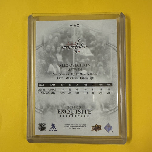 Alex Ovechkin 2022/23 Exquisite Collection Card 342/399 - back