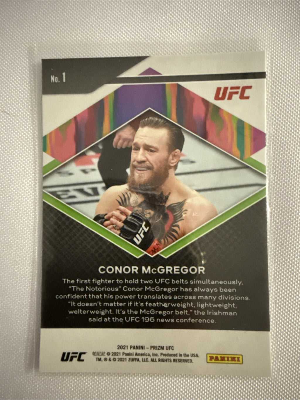 Connor Mcgregor 2021 Panini Ufc Fearless Inserts 2 Cards - back