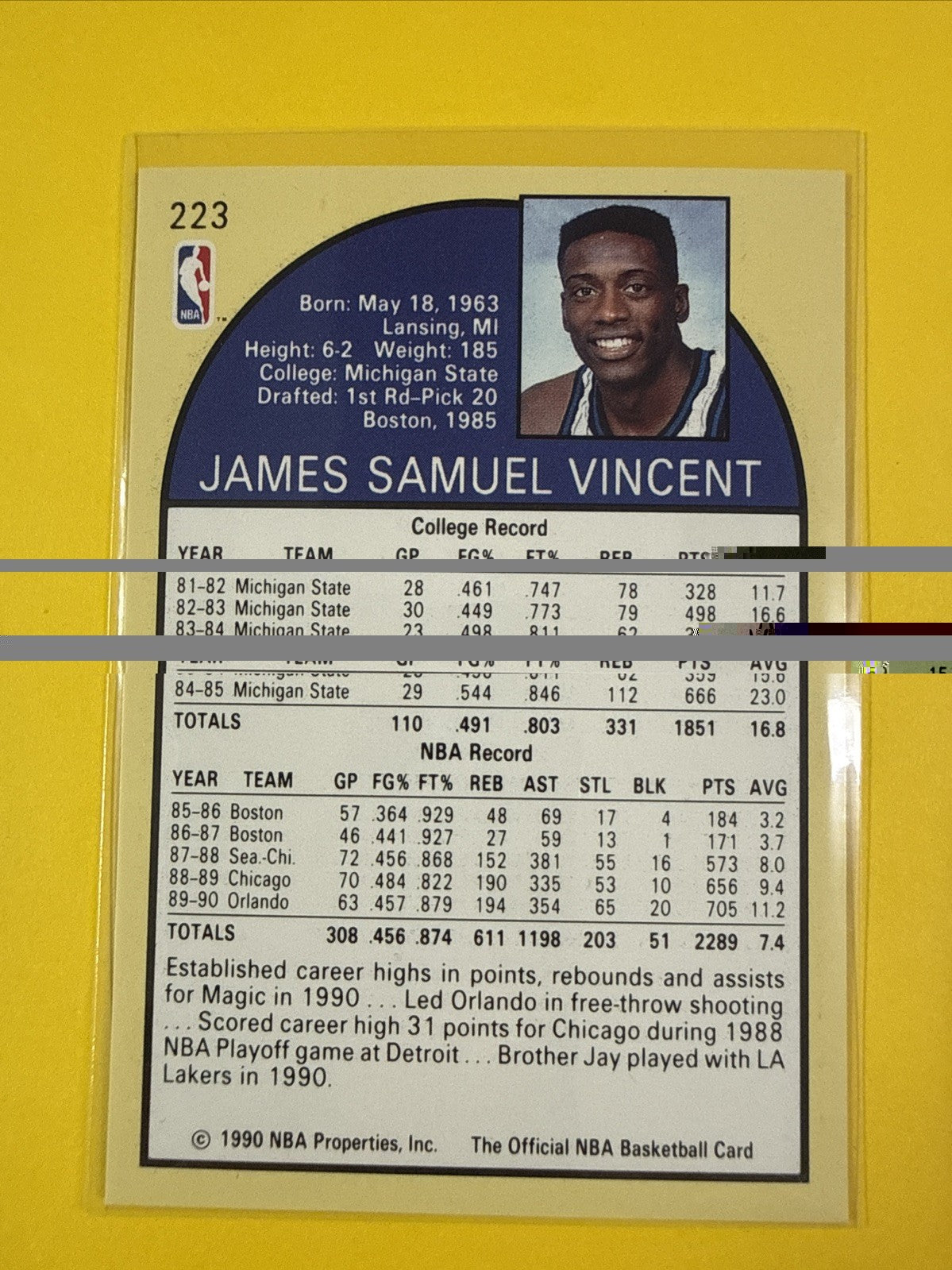 1990-91 NBA Hoops - Michael Jordan Wearing #12 His Jersey Was Stolen - back