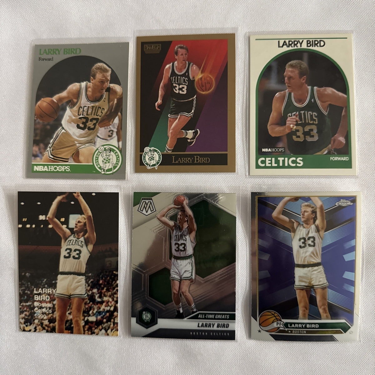 Larry Bird 6 Basketball Cards - front