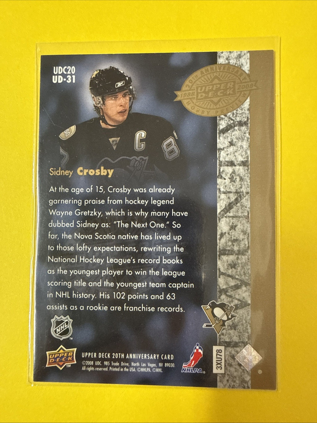 Sidney Crosby 2008/09 Cards - back