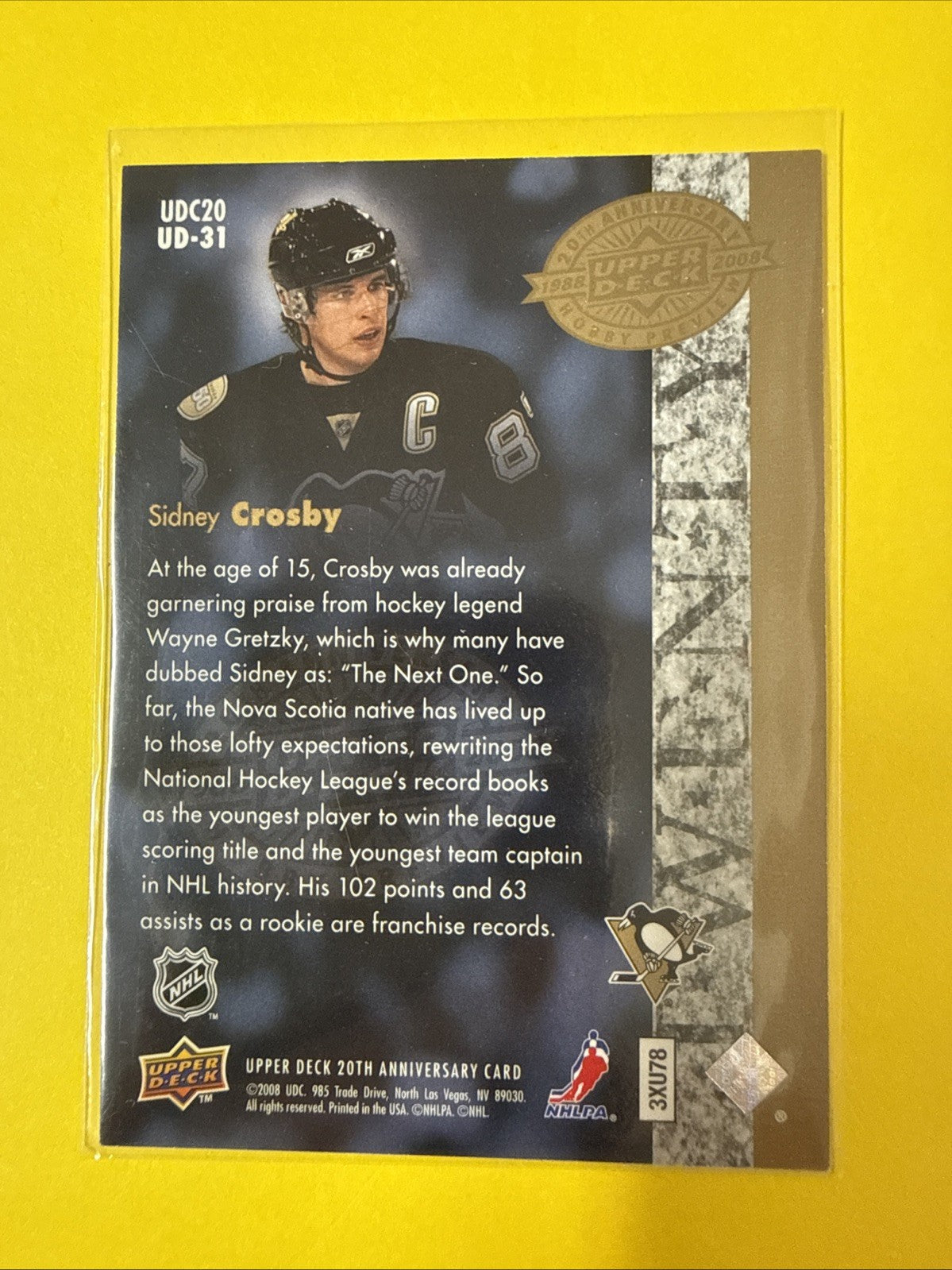 Sidney Crosby 2008/09 Cards - back