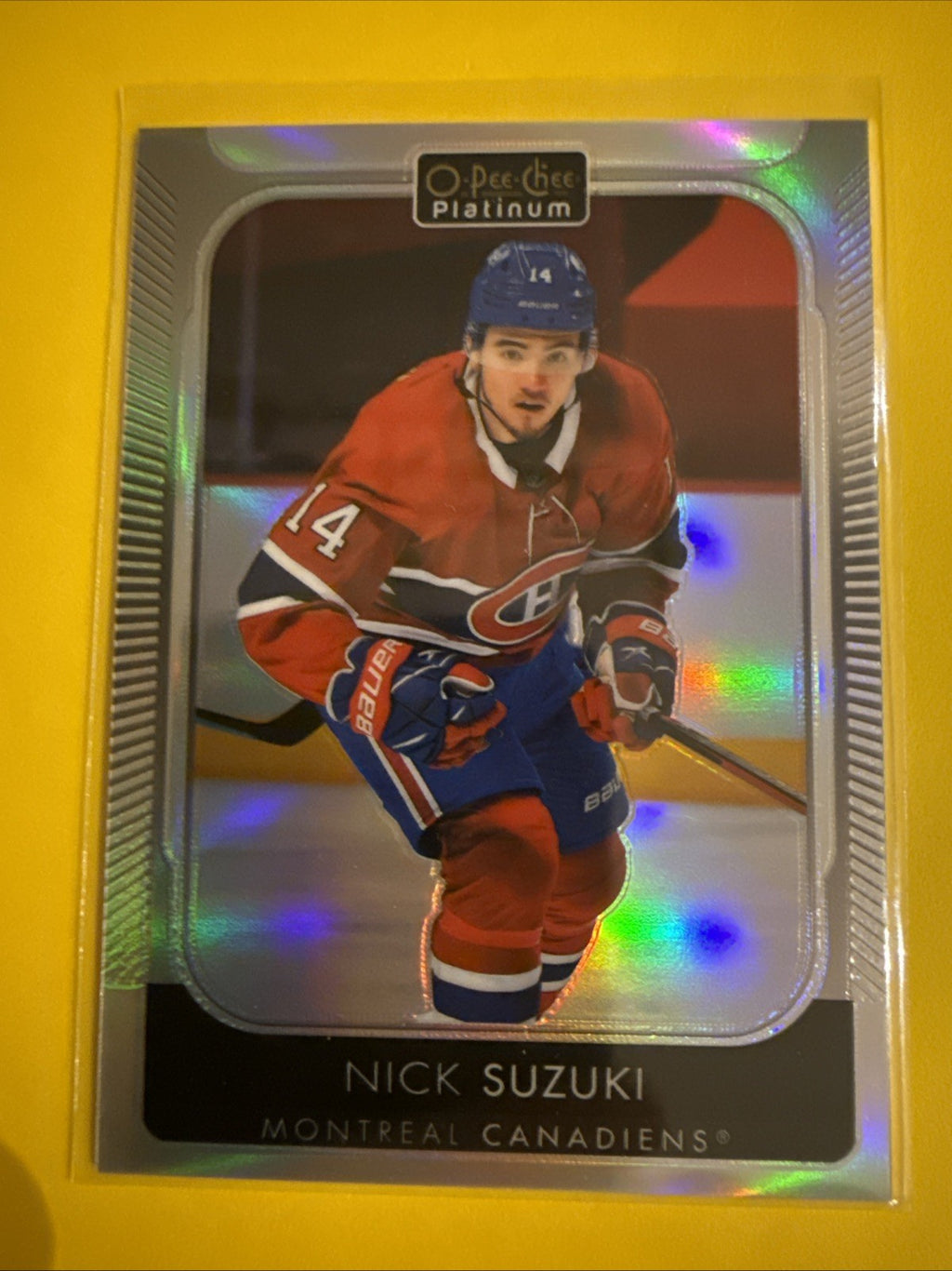 Nick Suzuki 2021/22 O Pee Chee Platinum Rainbow Card - front