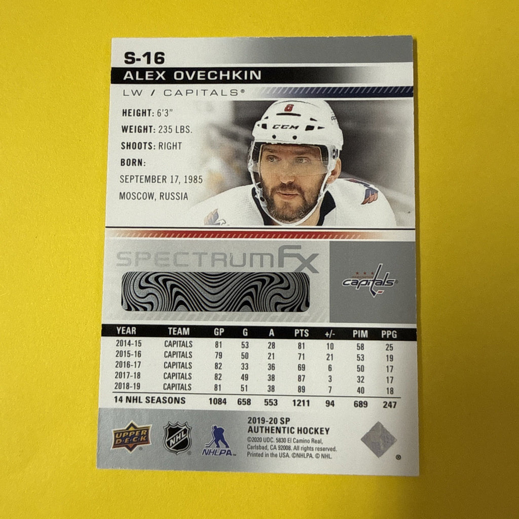 Alexander Ovechkin 2019 Card - back