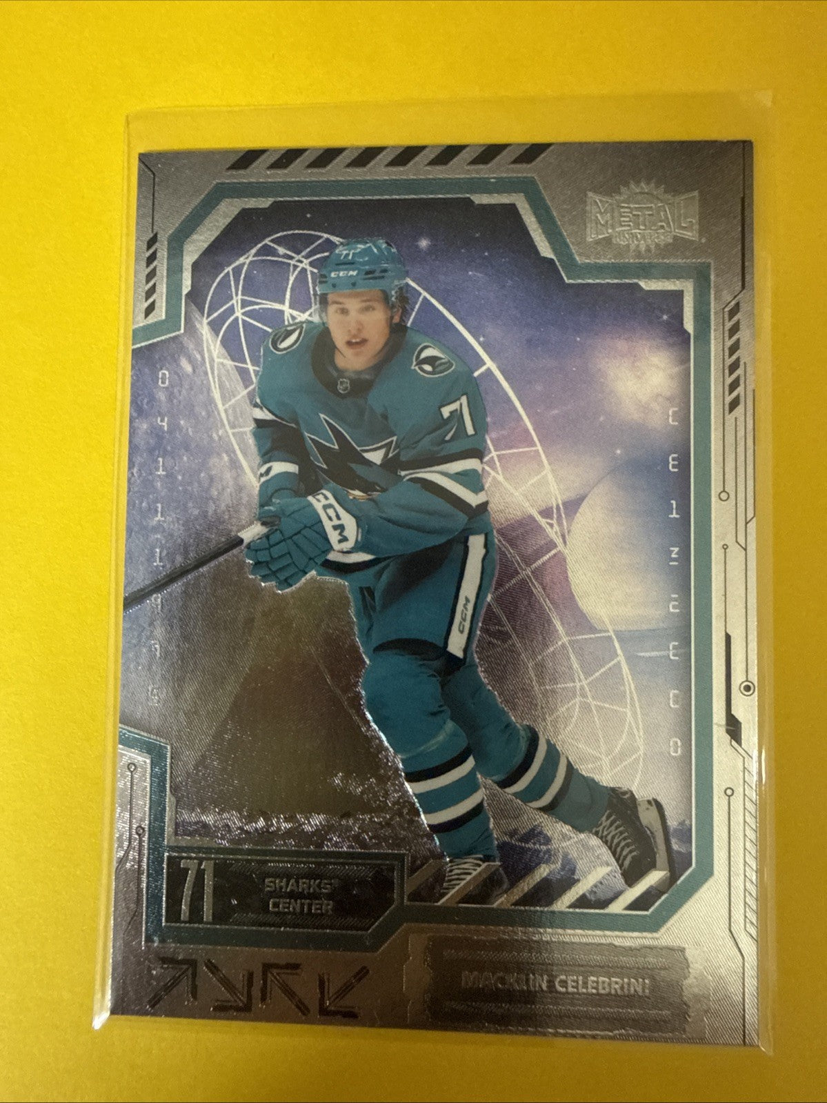 Macklin Celebrini 2025/26 Metal Universe Hockey Card - front