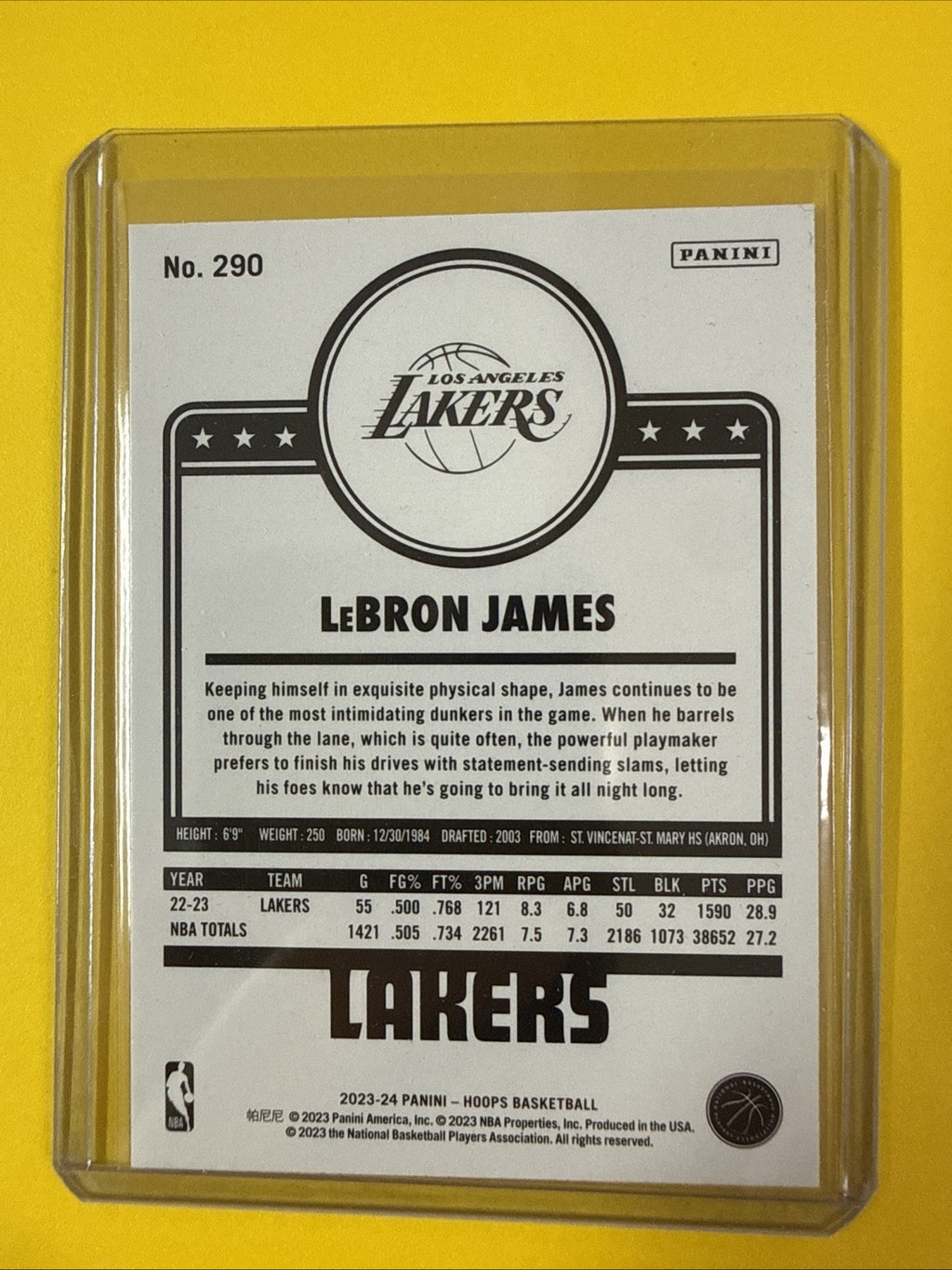 LeBron James 2023/24 Cards - back