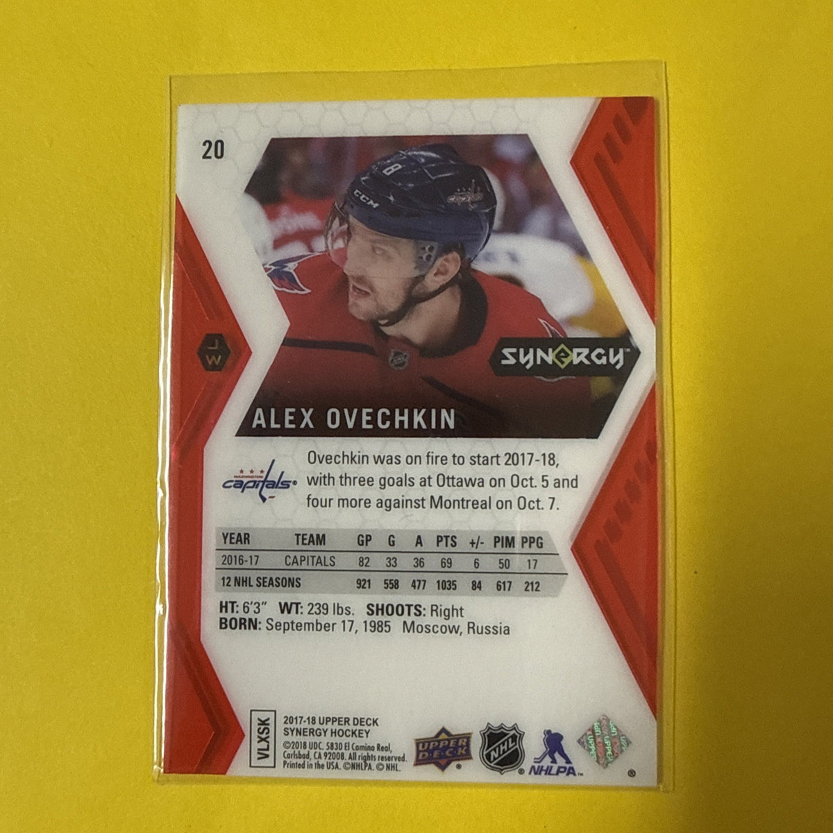 Alexander Ovechkin 2017 Card - back