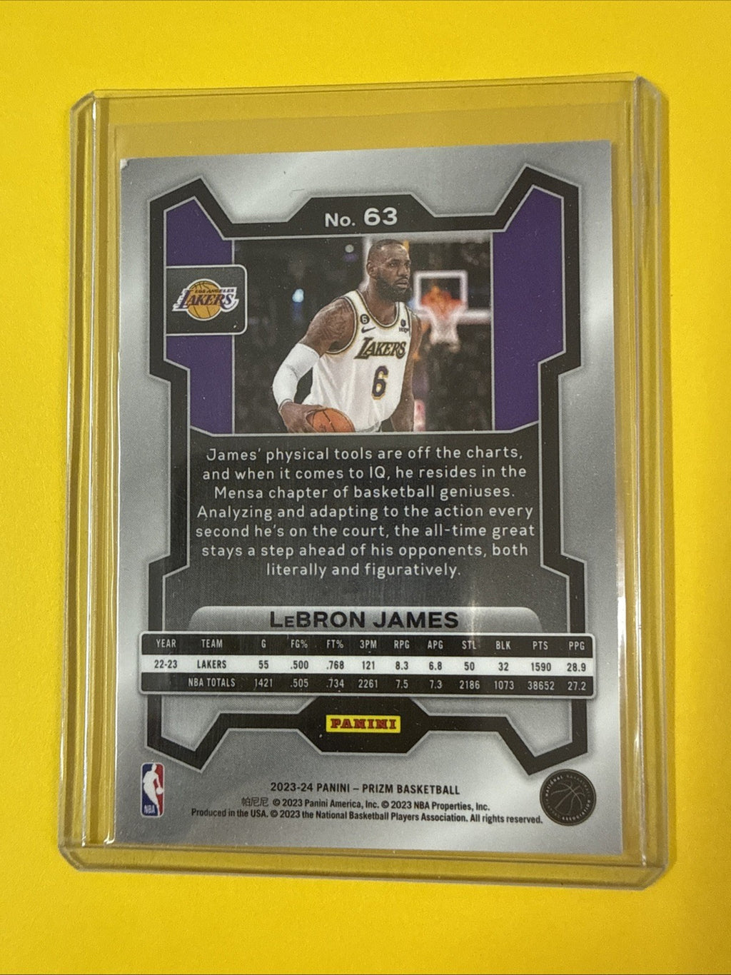 LeBron James 2023/24 Cards - back