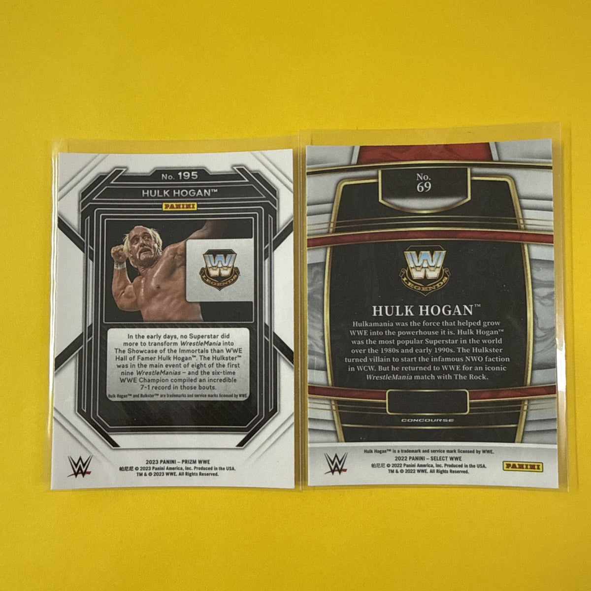 Hulk Hogan 2 Chrome Cards - back