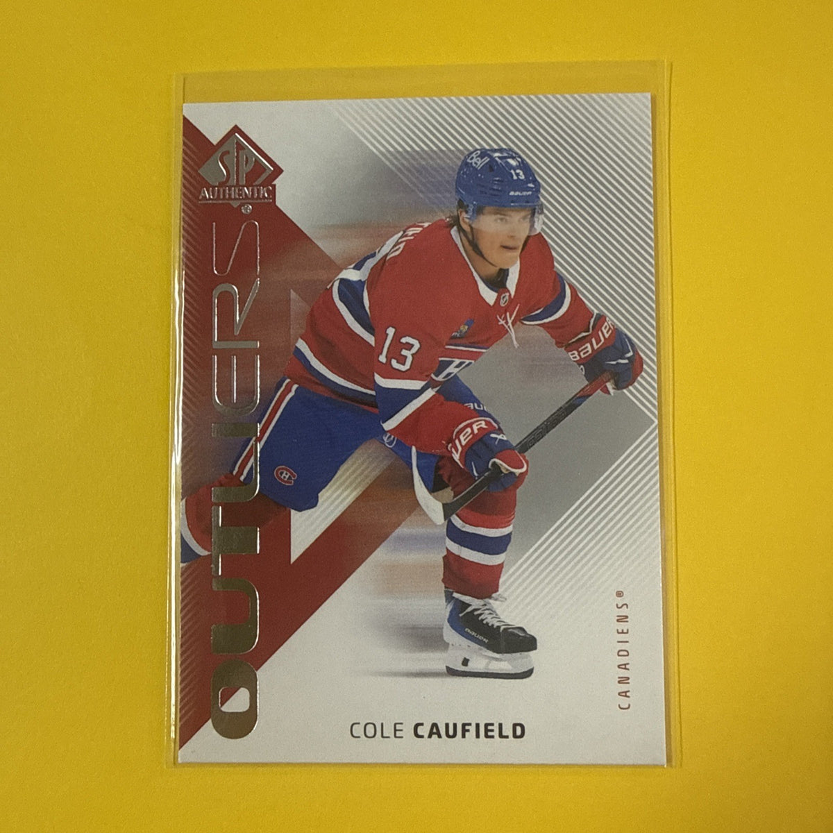 Cole Caufield 2025/26 SP Authentic Outliers Card - front