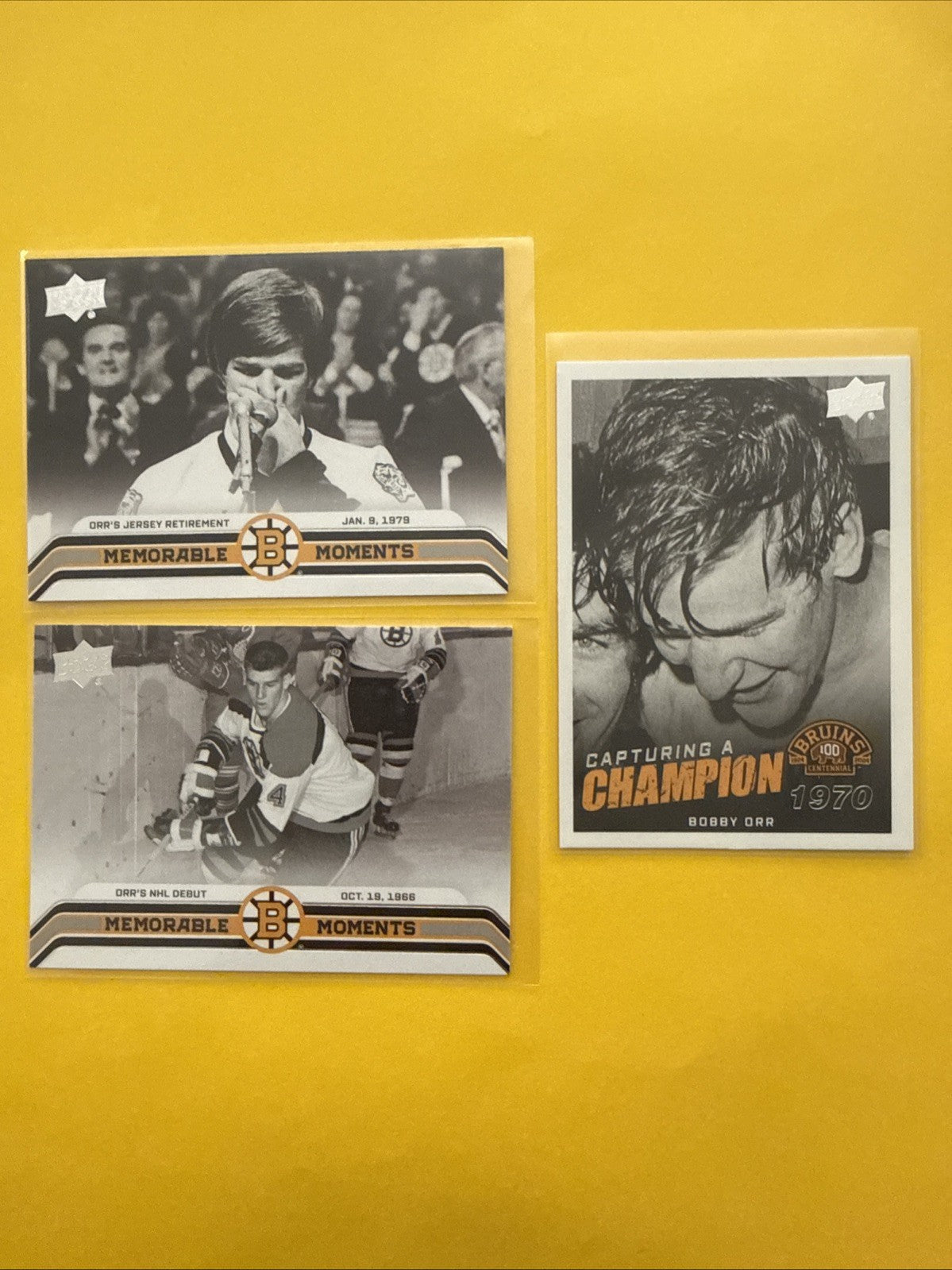 Bobby Orr 2023/24 Boston Bruins Centennial 3 Cards - front