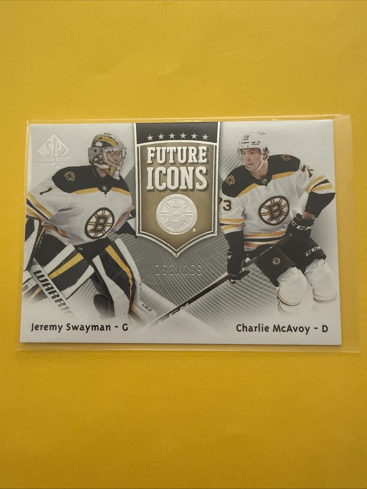 Jeremy Swayman / Charlie Mcavoy 2022/23 SP Authentic Future Icons 191/399 - front