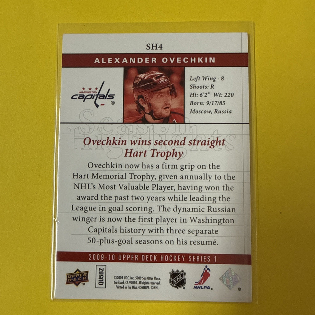 Alexander Ovechkin 2009 Card - back