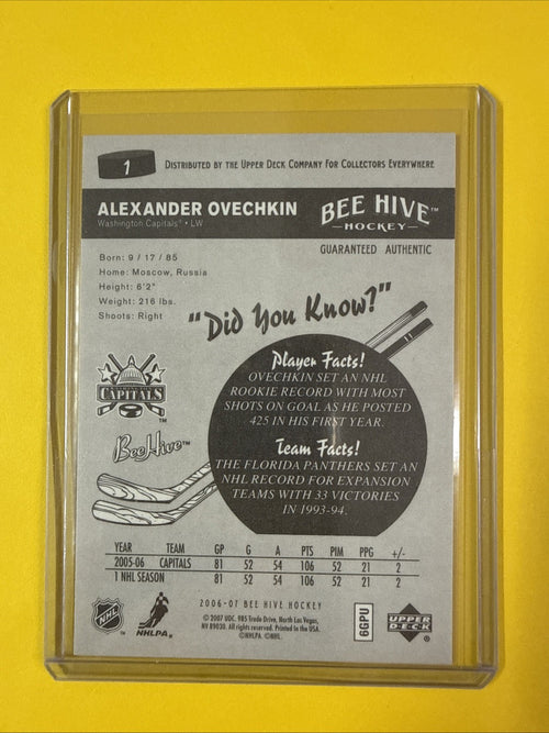 Alexander Ovechkin 2006 Beehive Hockey Card - back