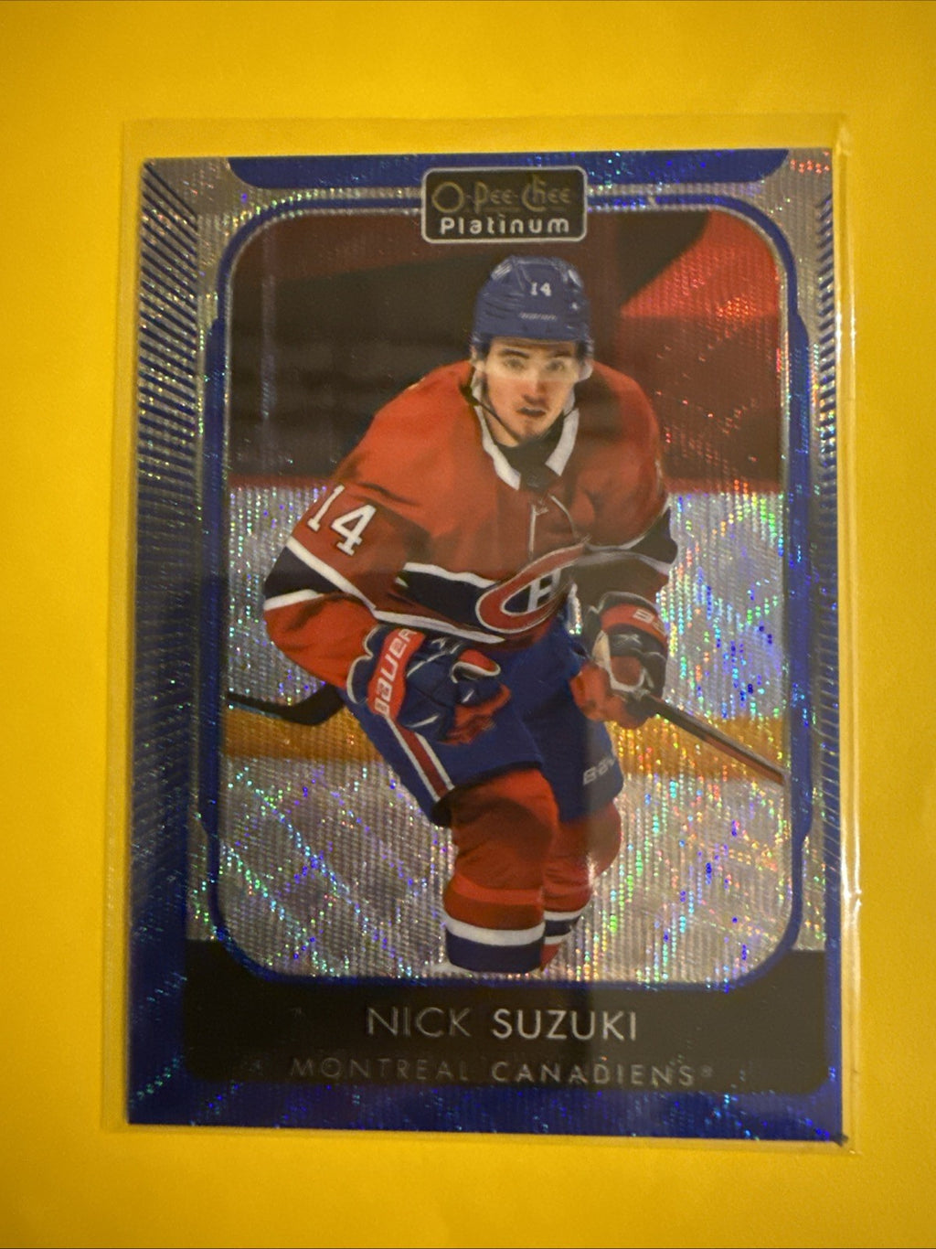 Nick Suzuki 2021/22 O Pee Chee Platinum Blue Surge Card - front