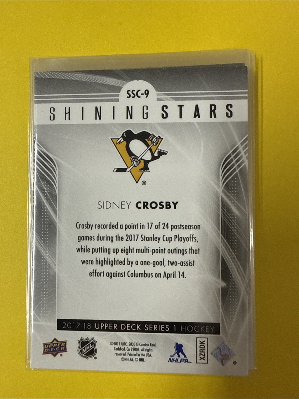 Sidney Crosby 2017/18 Cards - back