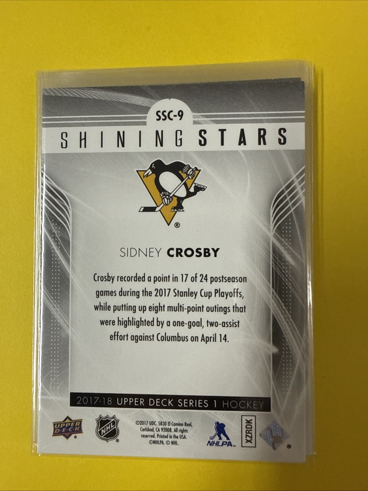 Sidney Crosby 2017/18 Cards - back