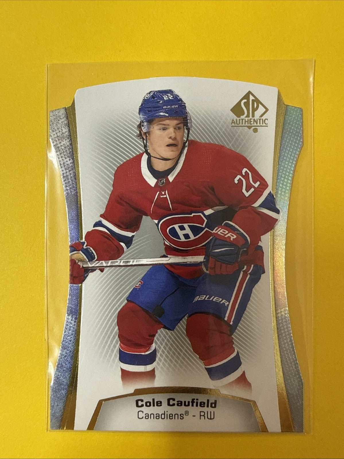 Cole Caufield 2021/22 SP Authentic Die Cut Rookie Card - front