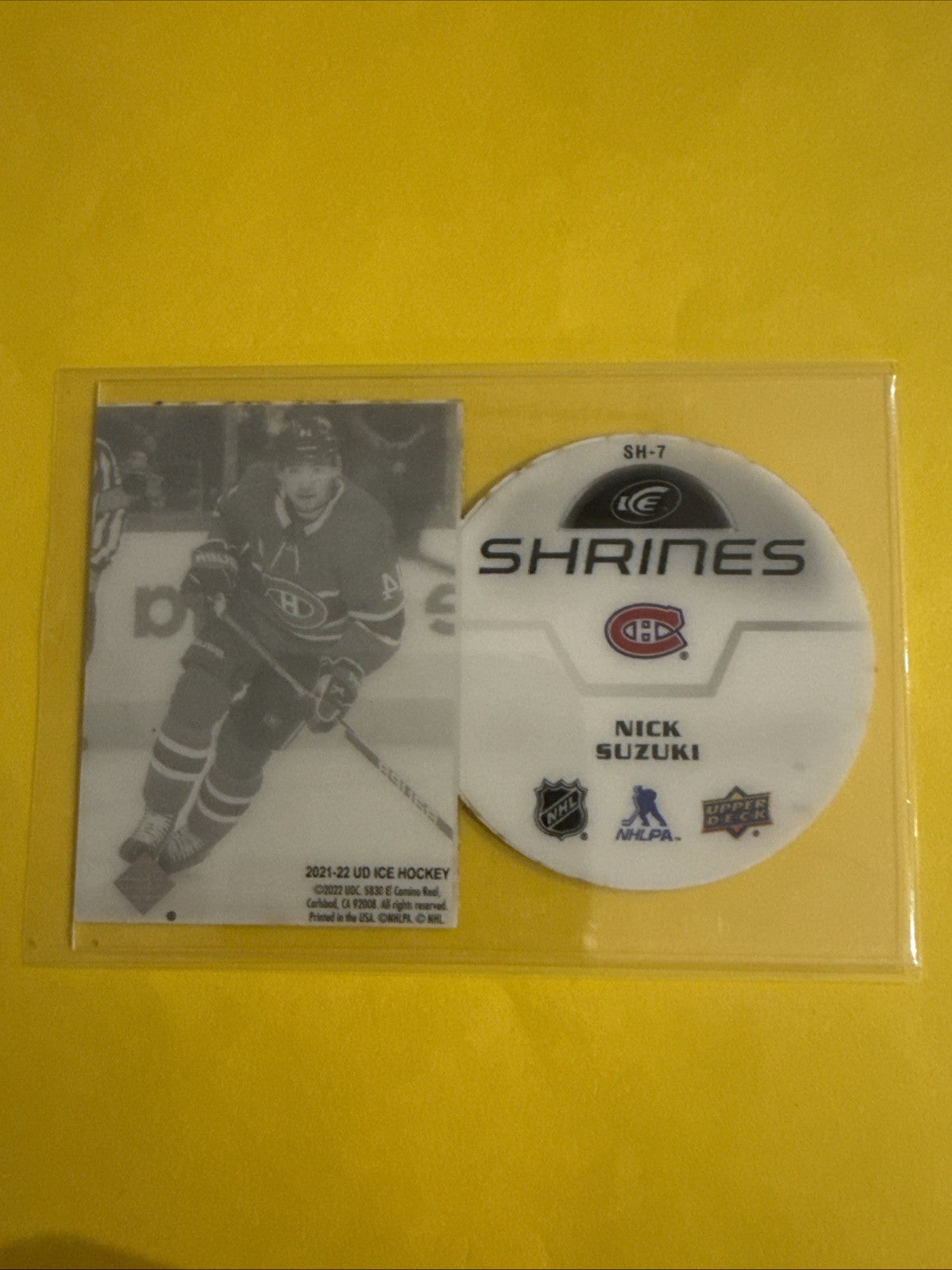 Nick Suzuki 2021/22 UD Ice Shrines Clear Cut Card - back