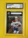 Cole Caufield 2022 SP Authentic Holofoils Card Graded 8 - front
