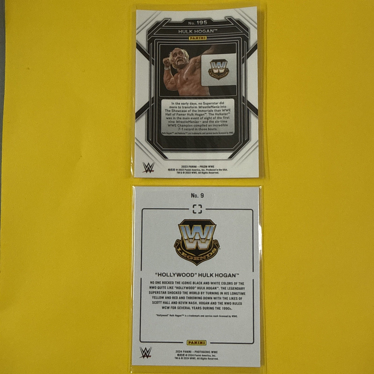 Hulk Hogan 2 Cards - back