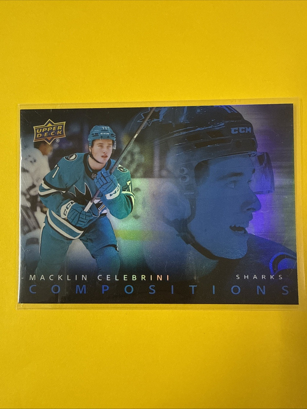 Macklin Celebrini 2025/26. UD Compositions Card - front
