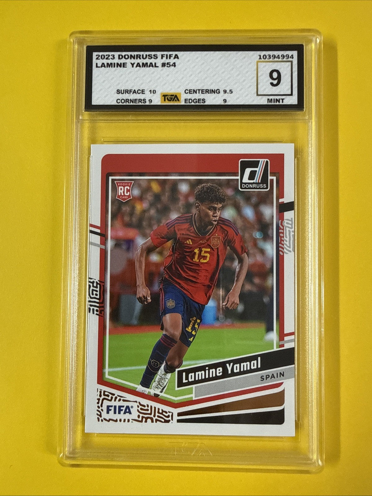 Lamine Yamal 2023 Donruss Fifa Rookie Card Graded 9 - front