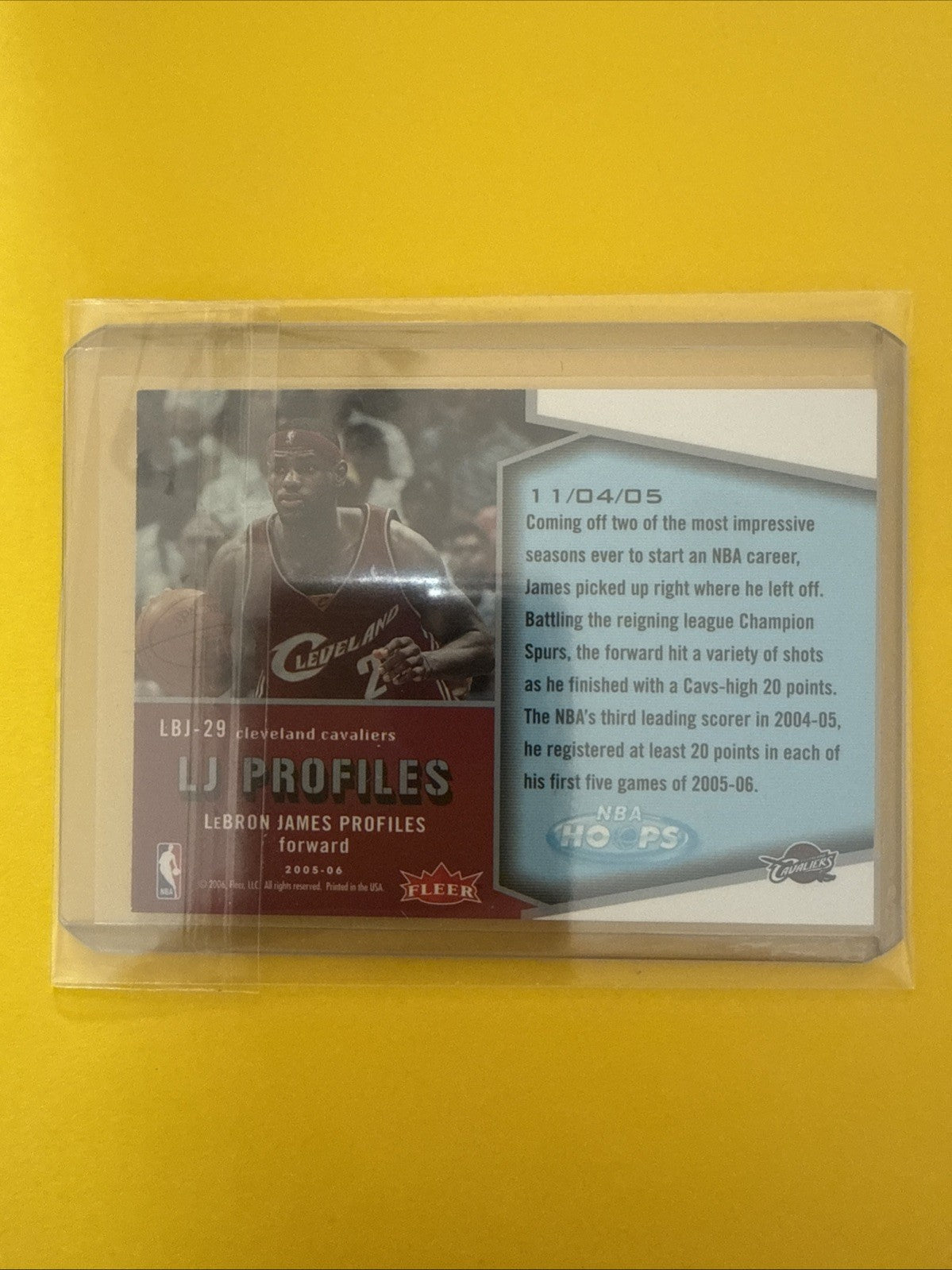 LeBron James 2005/06 Cards - back