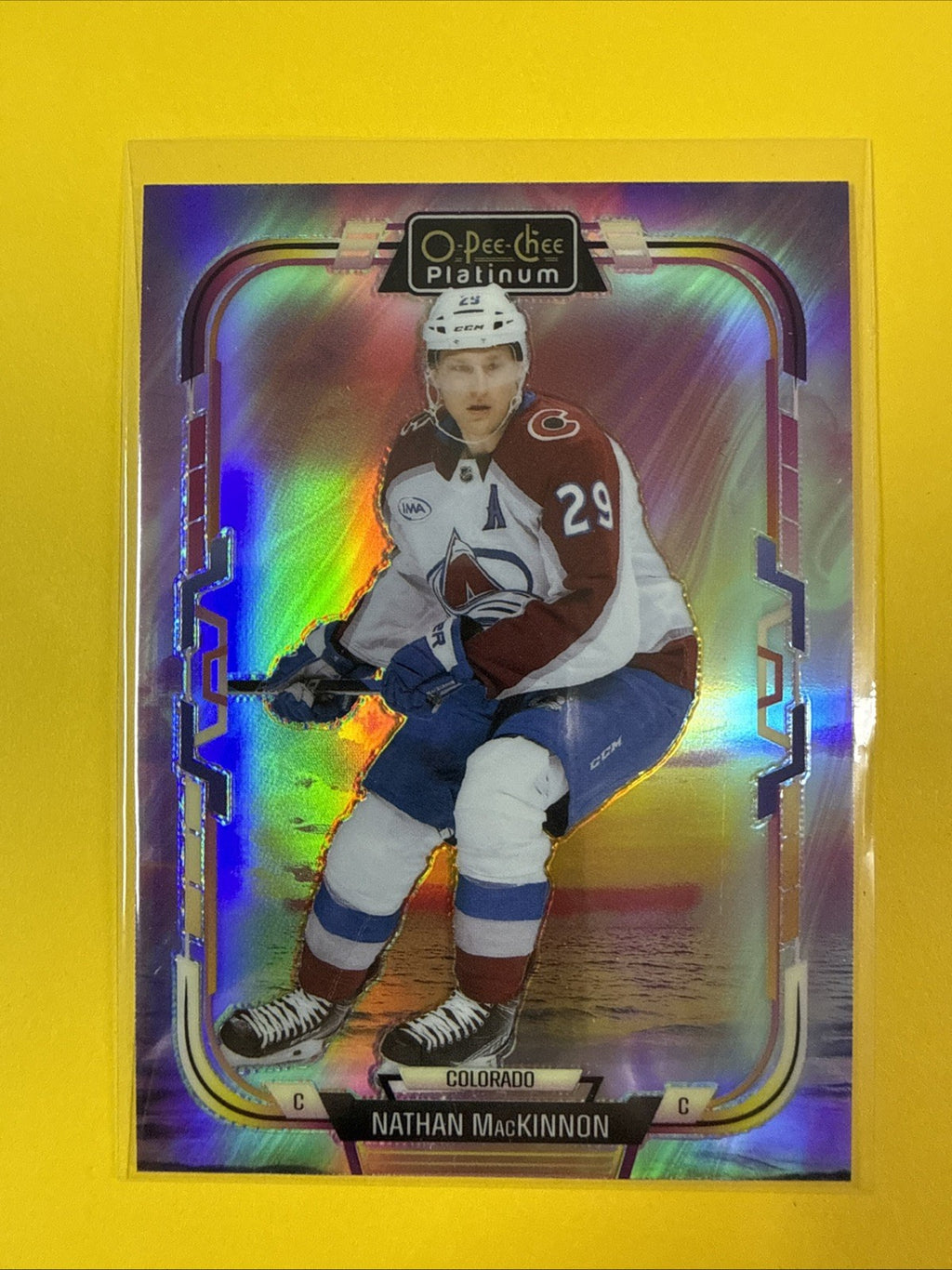 Nathan MacKinnon 2025/26 O Pee Chee Platinum Sunset Card - front