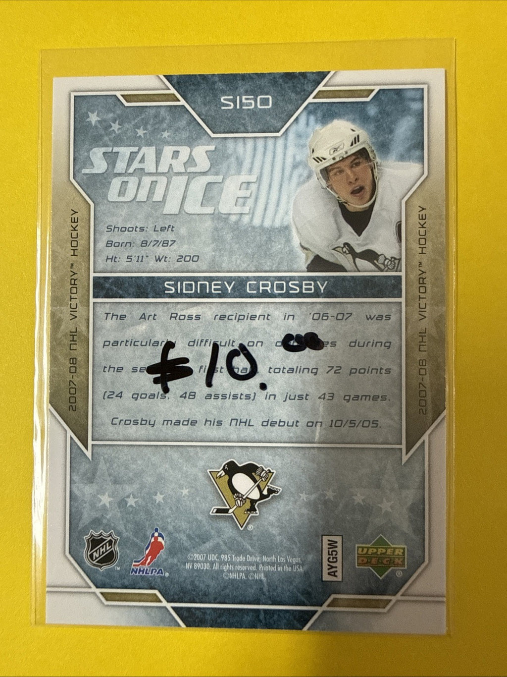 Sidney Crosby 2007/08 Cards - back