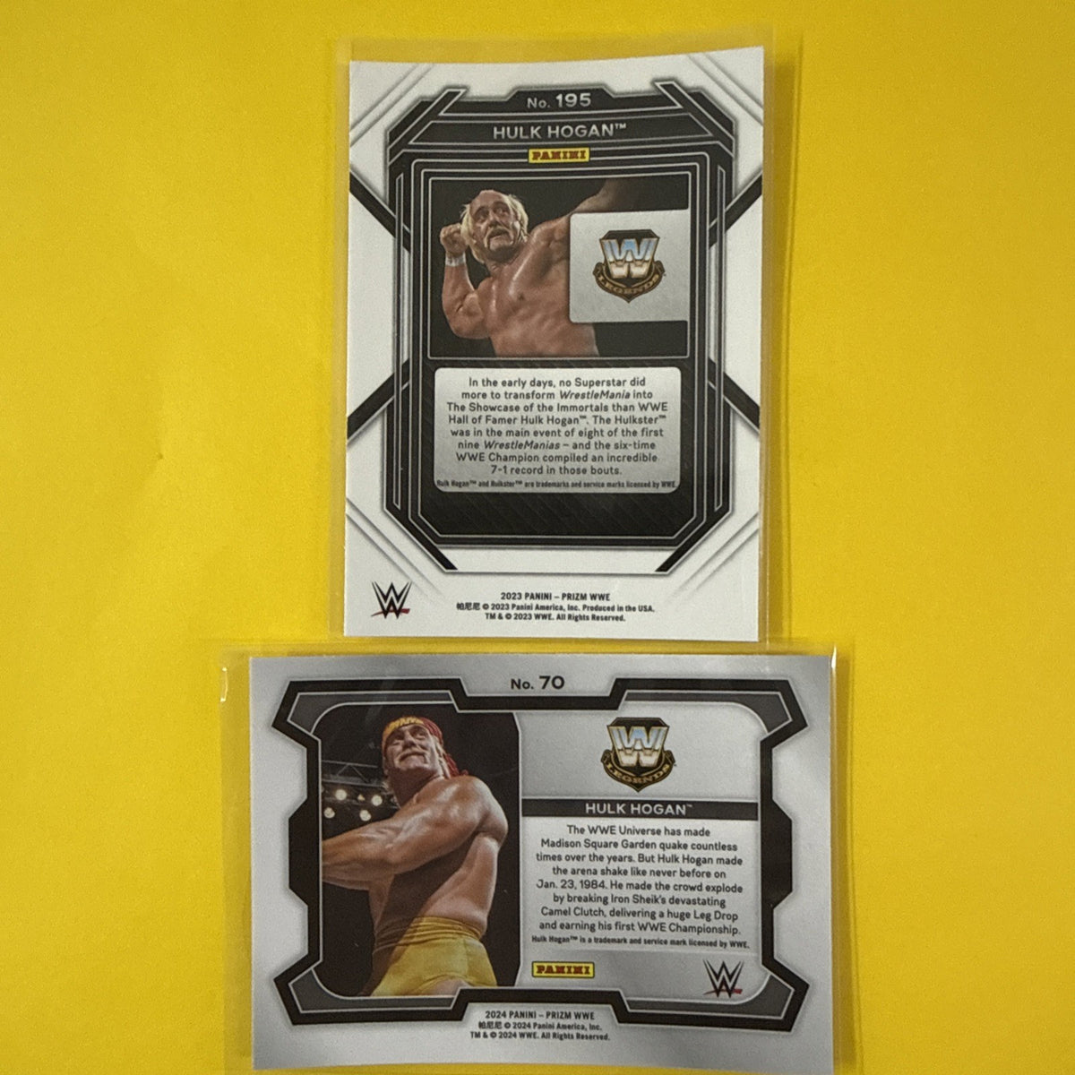 Hulk Hogan 2 Chrome Cards - back