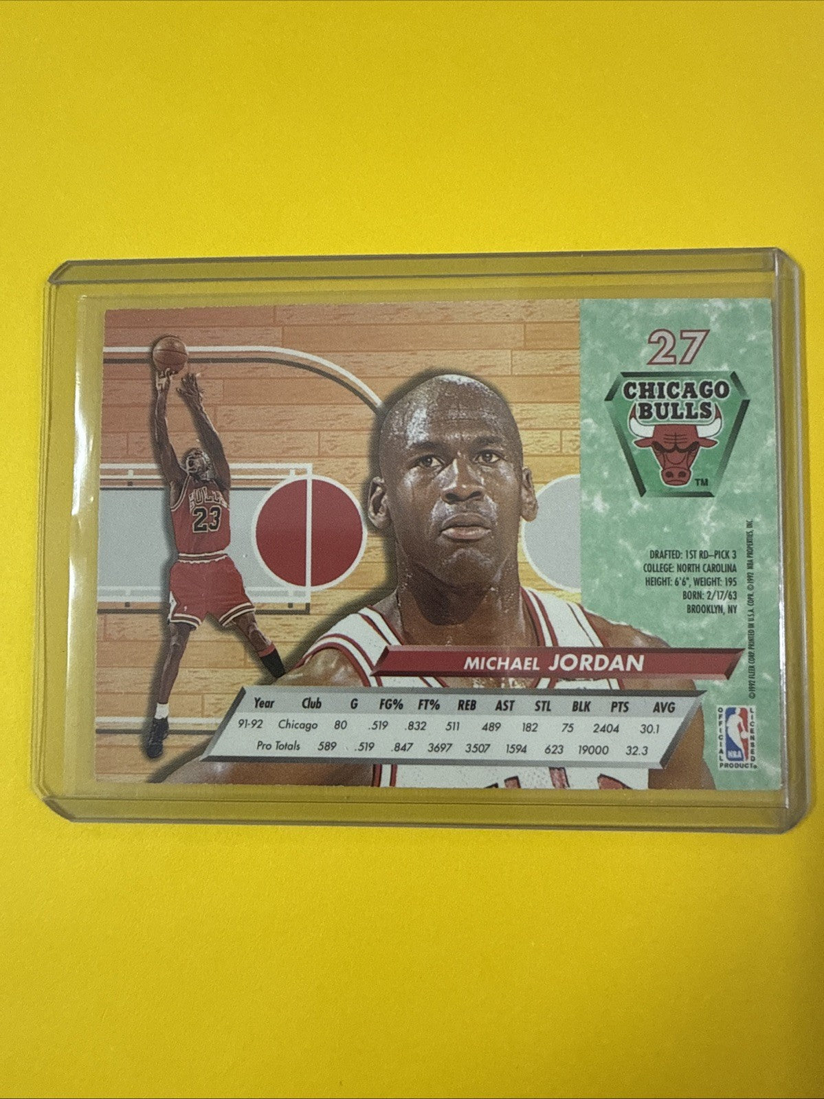 Michael Jordan 1992/93 Fleer Ultra Card #27 - back