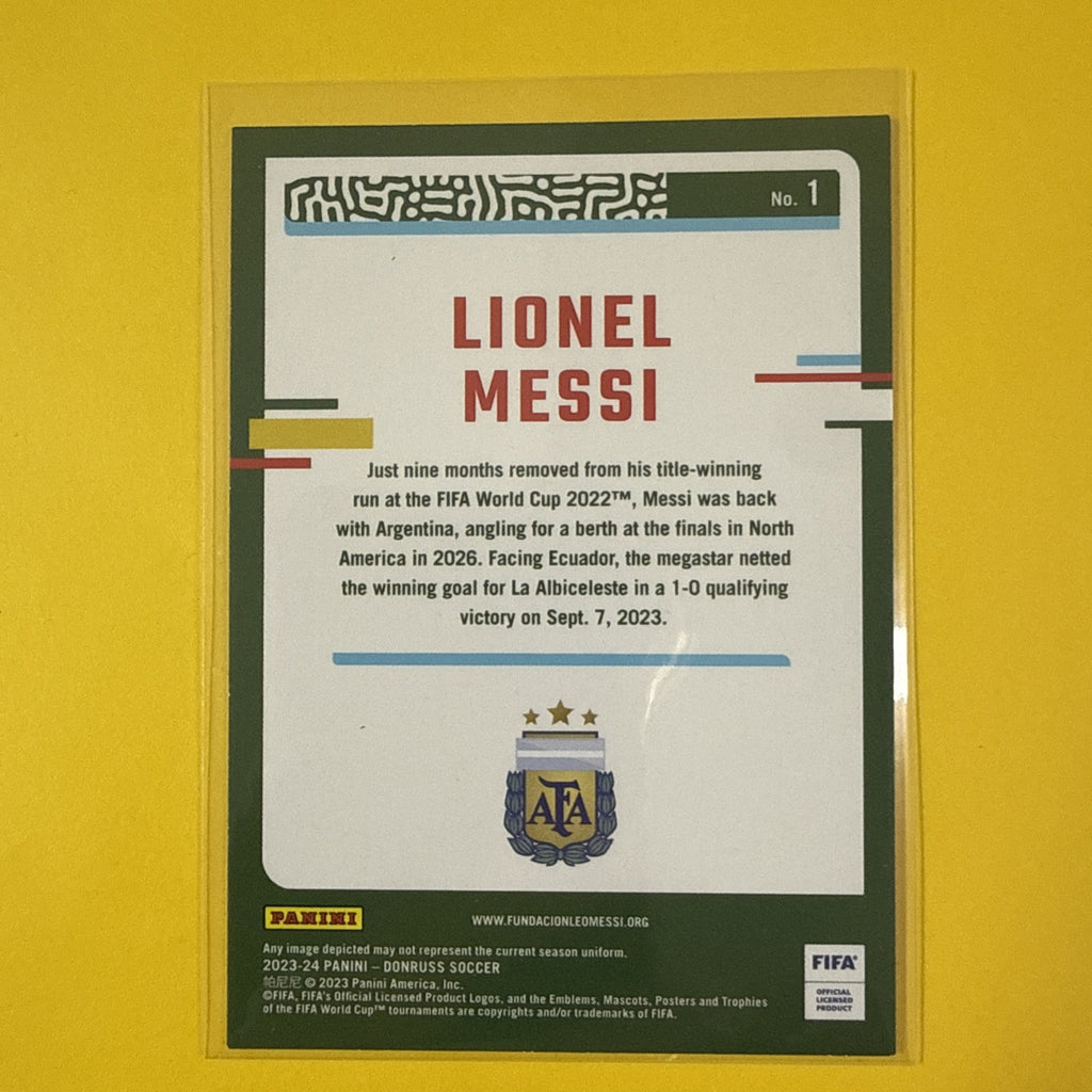 Lionel Messi 2023/24 Panini Donruss Card - back