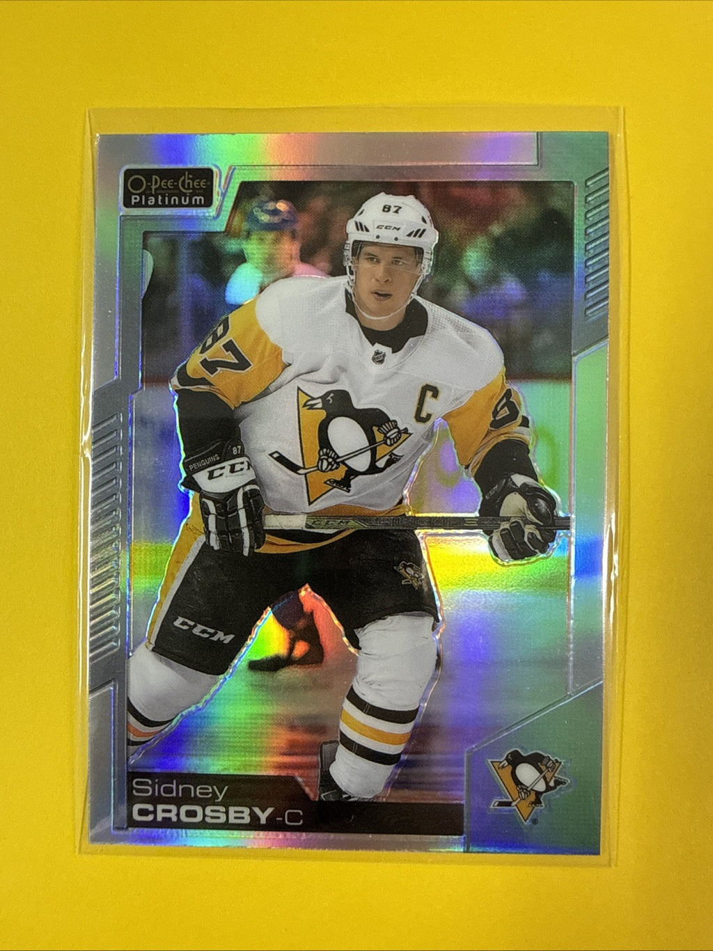 Sidney Crosby 2020/21 O Pee Chee Platinum Rainbow Card - front