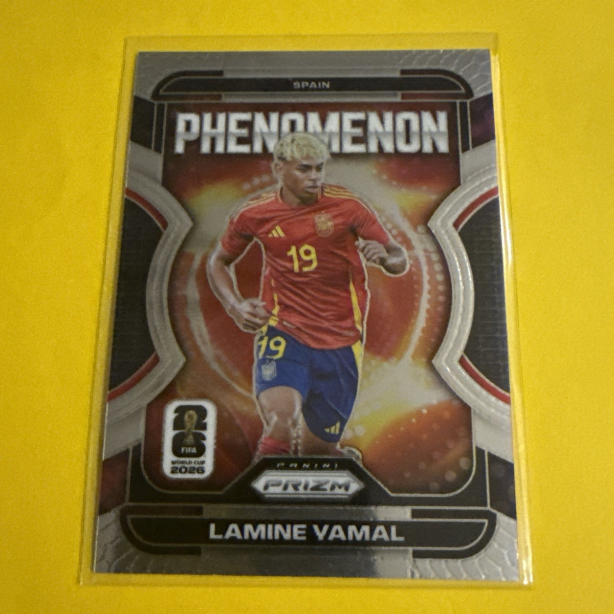 Panini 2026 Prizm Fifa World Cup Phenomenon Insert #1 Lamine Yamal Spain - front