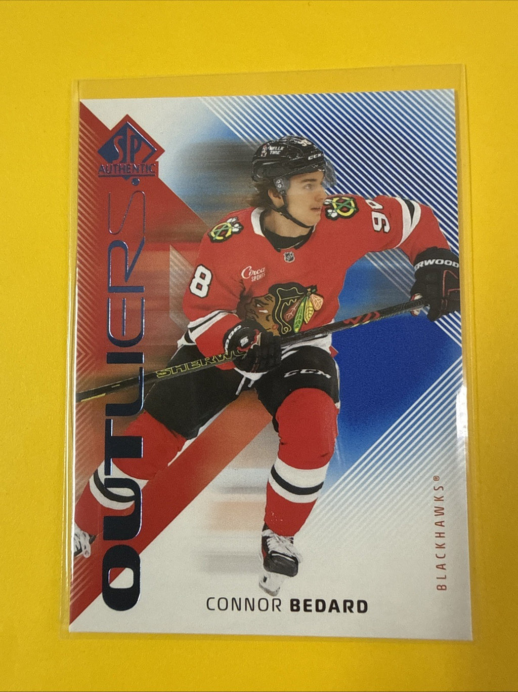 Connor Bedard 2025/26 SP Authentic Outliers Blue Card - front