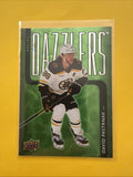 David Pastrnak 2025/26 UD Dazzlers Green Card - front