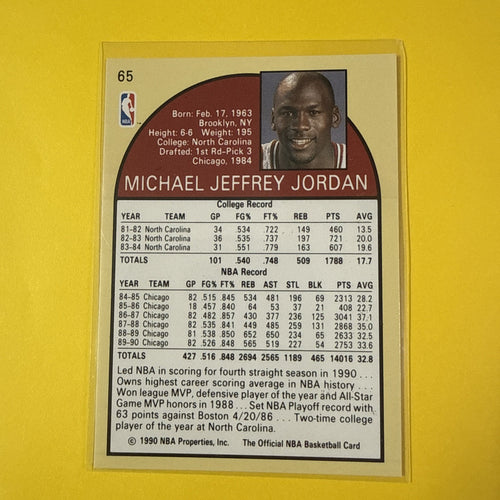 1990-91 NBA Hoops - All-Star Game Michael Jordan - back