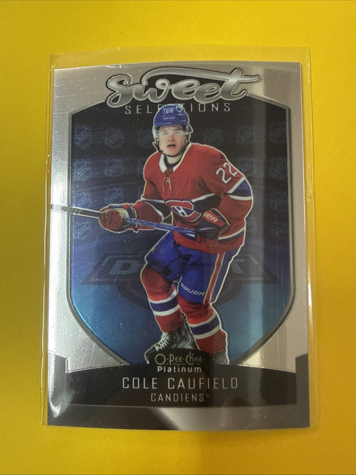 Cole Caufield 2021/22 O Pee Chee Platinum Sweet Selections Rookie Card - front