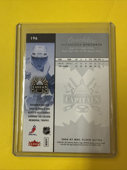 Alexander Ovechkin 2006 Hockey Card - back