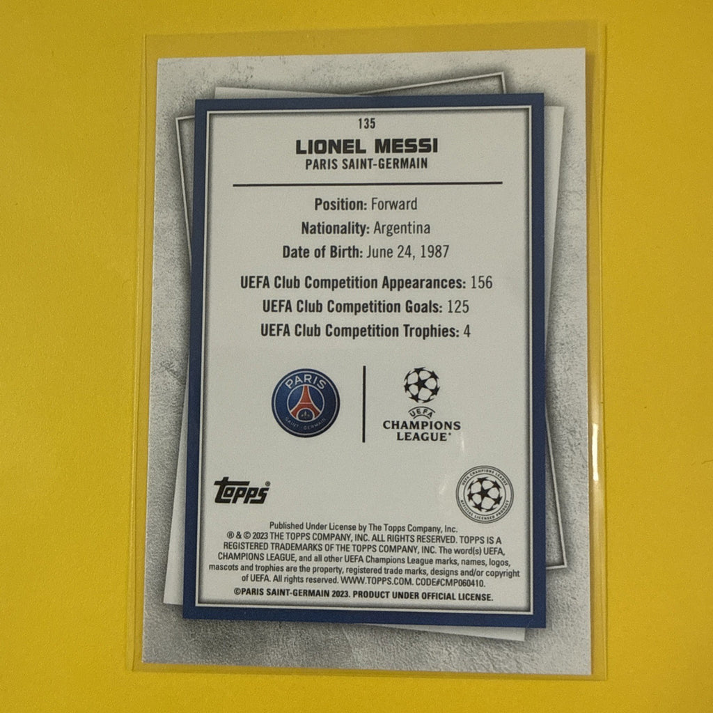 Lionel Messi 2022/23 Topps Card - back