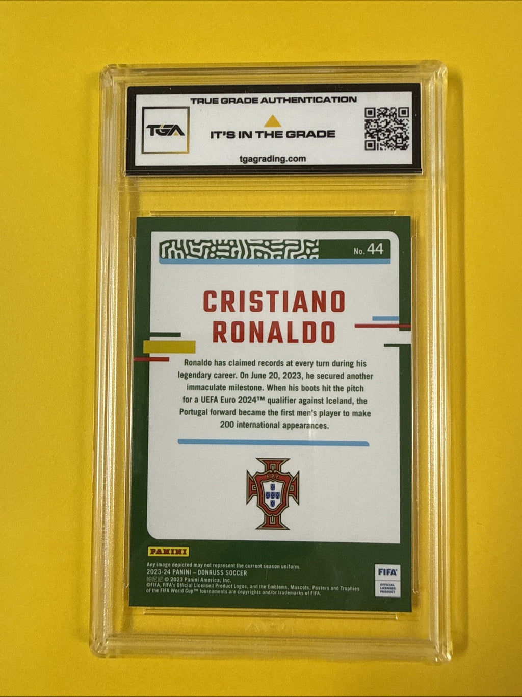 Cristiano Ronaldo 2023 Donruss Card Graded 9 - back