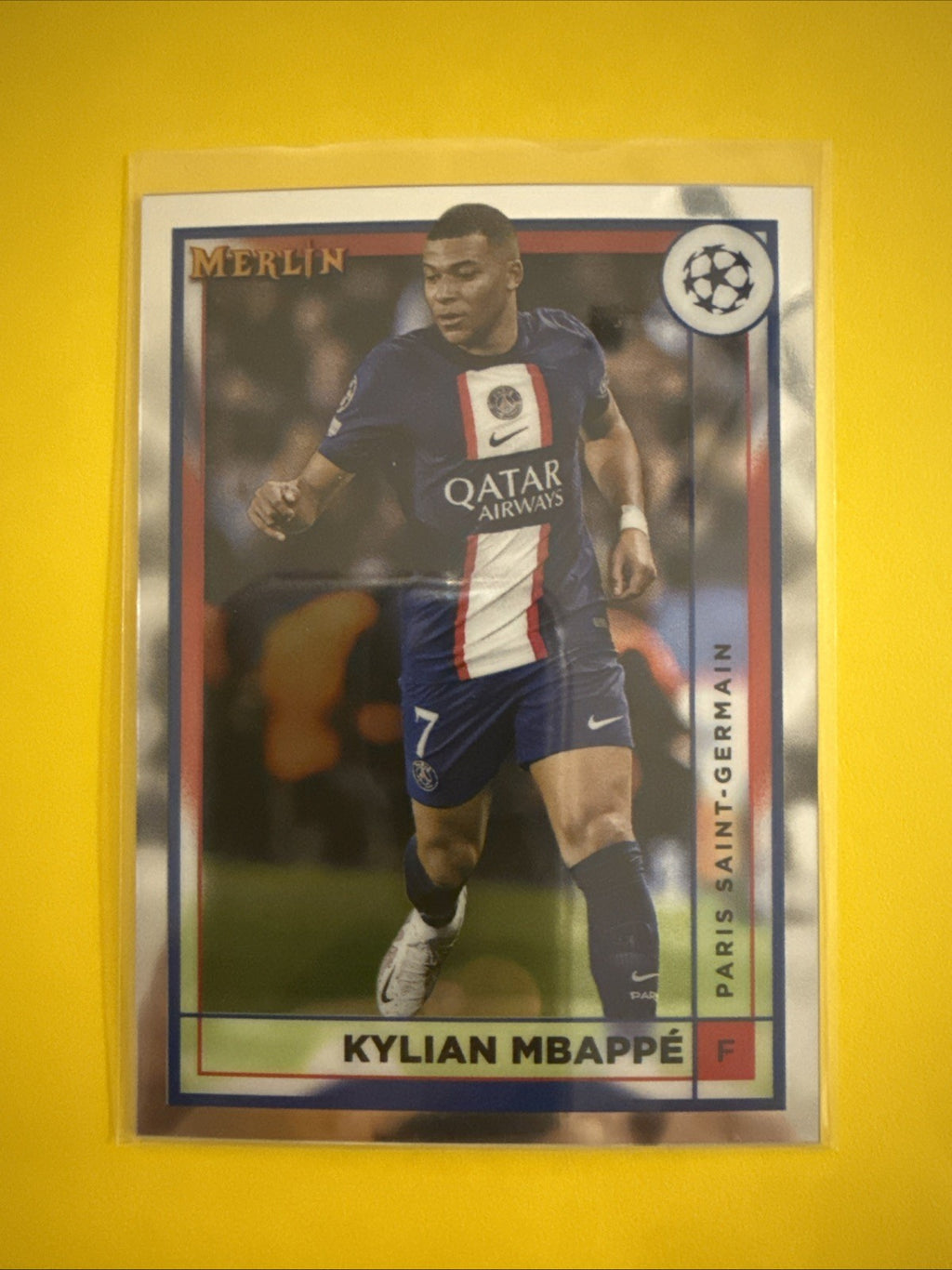 Kylian Mbappé 2023 Topps Chrome Merlin Soccer Card - front