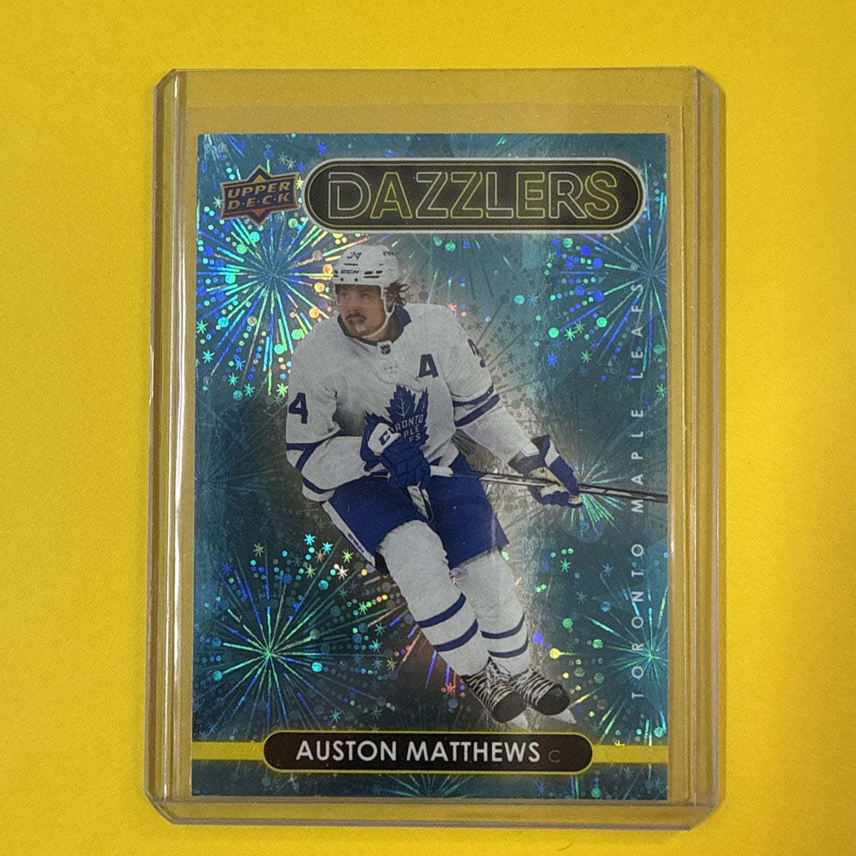 Auston Matthews 2021/22 UD Blue Dazzlers Card - front