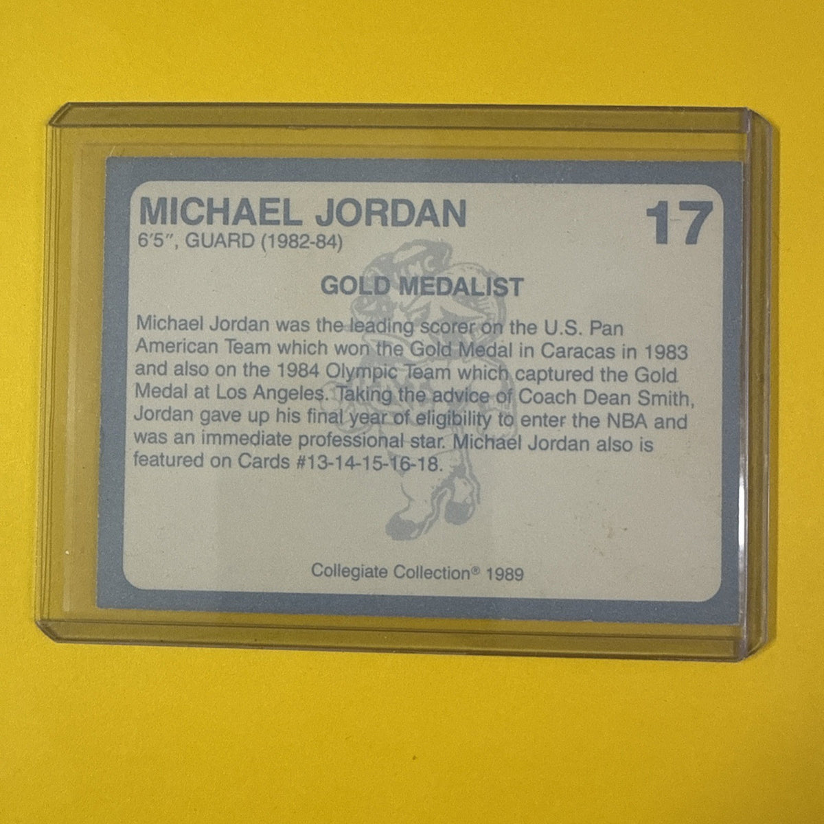 Collegiate Collection 1989-90 Coca-Cola Nc's Finest Michael Jordan #17 PSA 9 - back