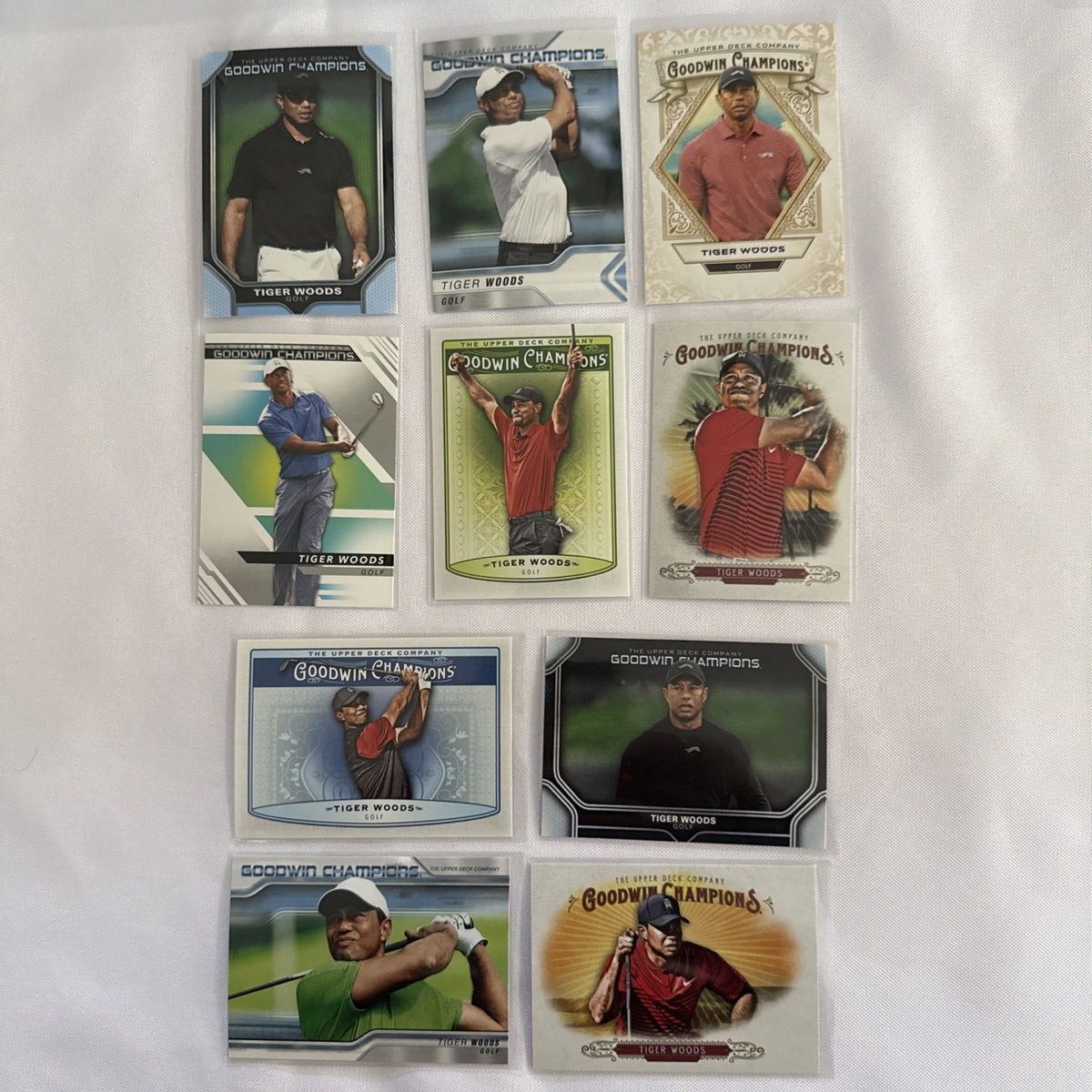Tiger Woods 10 Goodwin Champions Cards - front