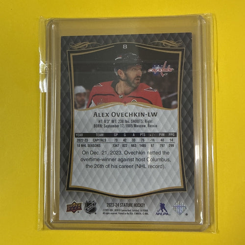 Alex Ovechkin 2023/24stature Black Card - back